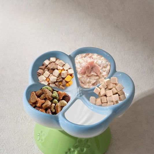 High-Footed Ceramic Slow Feeder Pet Bowl