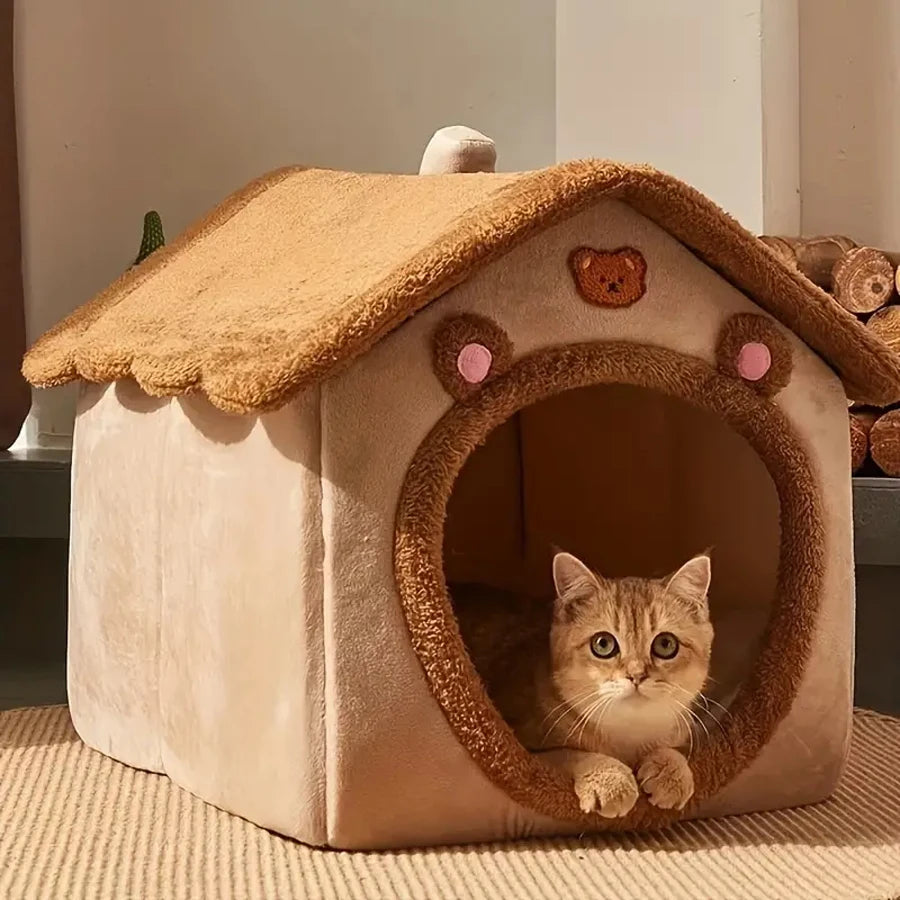 Foldable Pet House Removable Washable Cat & Dog Bed