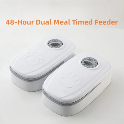 Automatic Timed Pet Feeder with Dual Food Bowls